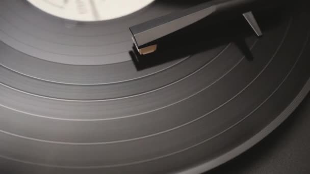 Vinyl Record Spinning Old Vintage Music Player — Stock Video