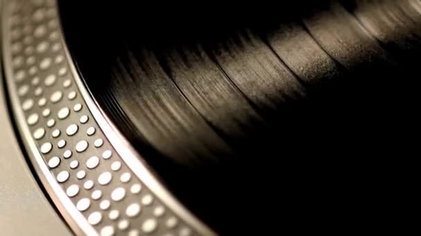 Vinyl Record Spinning Draaitafel Muziekspeler — Stockvideo