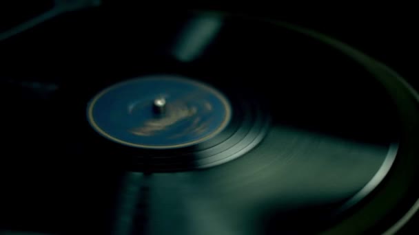 Vinyl Skiva Roterande Spinning Musik — Stockvideo