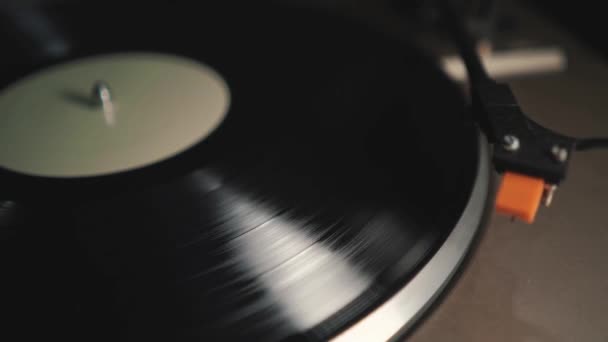 Vinil Plak Çalar Klasik Siyah Disk — Stok video
