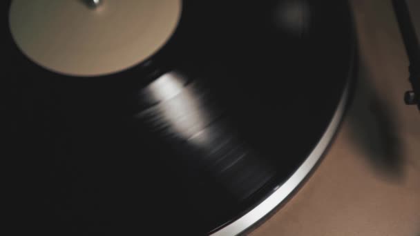 Vinyl Record Player Vintage Black Disc — Stock Video