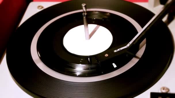 Vinyl Skiva Roterande Spinning Musik — Stockvideo