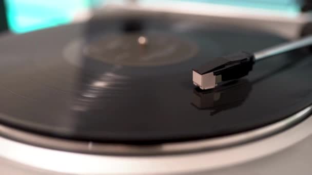 Vintage Vinyl Disc Player Musikplatte — Stockvideo