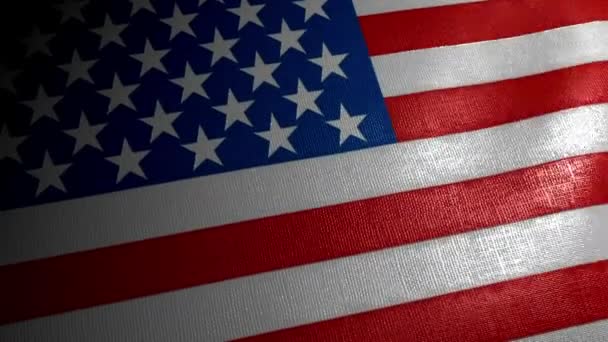 Vacker Utsikt Över Usa Flagga Video Flagga Viftande Video Amerikas — Stockvideo