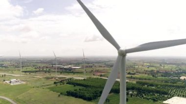 Rüzgar türbini yenilenebilir enerji yakın plan bıçak HD