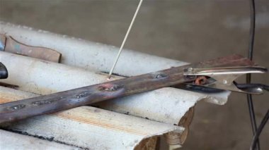 kıvılcım desenli mühendis sıcaklık demir onarımı çalışan endüstri inşaat ekipmanları