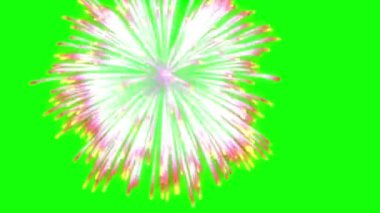 Yeni yıl havai fişekleri yeşil ekran görsel efekt arkaplan vfx