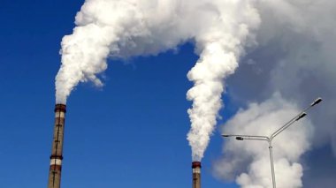 Atık kirliliği çevresel duman endüstriyel hava kirletici baca HD 4k