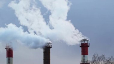 Atık kirliliği çevresel duman endüstriyel hava kirletici baca HD 4k