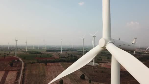 Turbina Eólica Energia Renovável Close Lâmina — Vídeo de Stock