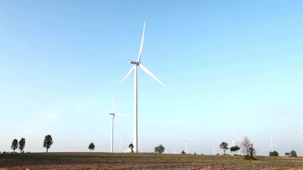 Turbina Eólica Energía Cinética Libre Electricidad — Vídeos de Stock