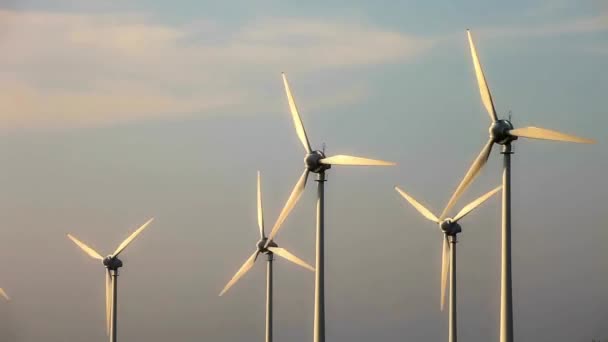 Rüzgar Türbini Jeneratörü Enerji Santrali — Stok video