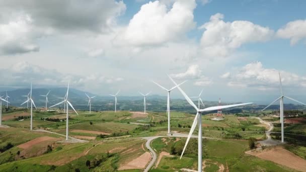 Ветряные Электростанции Зеленой Энергии — стоковое видео