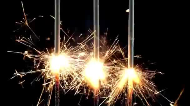 Fuegos Artificiales Brillantes Dorados Del Chispeante Fiesta Celebración Día Fiesta Vídeos De Stock Sin Royalties Gratis