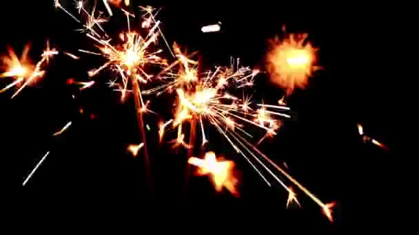 Płonący Blask Czarnym Tle Koncepcji Nocy Święto Imprezy Nowy Rok — Wideo stockowe