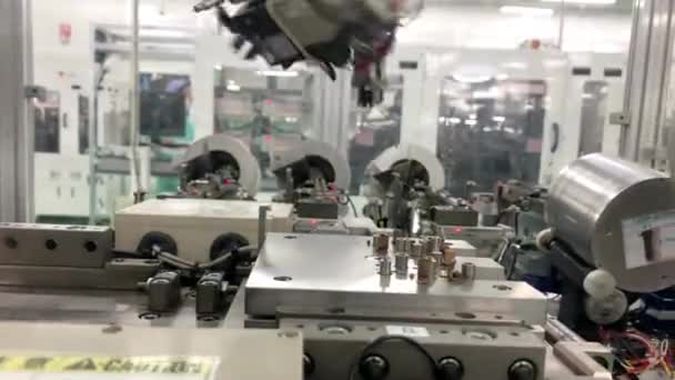 Primer Plano Planta Producción Hierro Marco Del Uso Automatización Robots — Vídeos de Stock