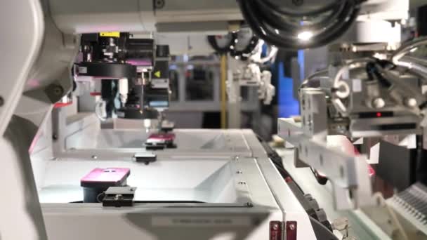Zbliżenia Zakładu Produkcji Żelaza Ramy Stosowania Koncepcji Automatyzacji Robotów Ręcznych — Wideo stockowe