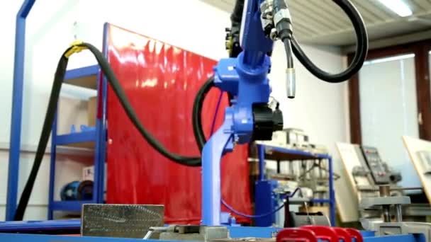 Sistema Automatización Producto Moderno Proceso Montaje Movimiento Instalación Robot Mano — Vídeos de Stock