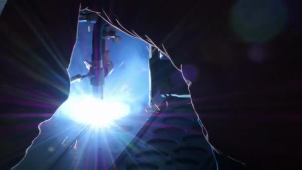 Промышленные Технологии Строительное Оборудование Power Metal Фоновая Сталь — стоковое видео