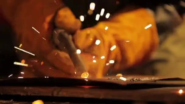 Industrie Baumaschinen Industrie Fabrik Metall Stahl Feuer Rauch Fertigung Arbeit — Stockvideo