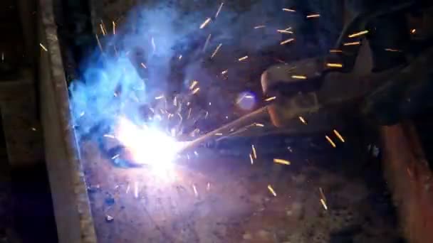 Brand Rook Fabriek Metaal Staal Werk Industrie Bouw Apparatuur Industriële — Stockvideo
