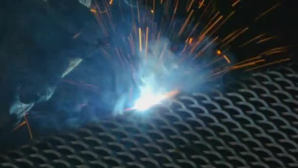 Indústria Equipamento Construção Industrial Fábrica Metal Aço Fogo Fumaça Fabricação — Vídeo de Stock