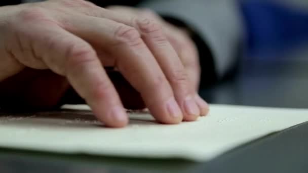 Pessoas Cegas Lendo Livros Braille Com Mãos Deficientes Visuais — Vídeo de Stock
