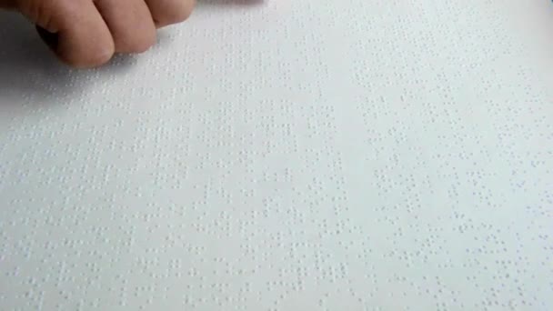 Blind People Reading Braille Books Visual Impaired Hands — Stock Video