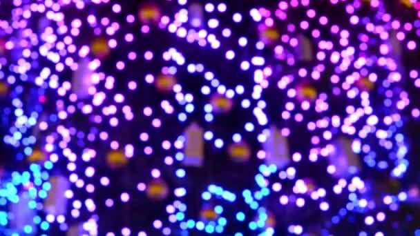 Bożonarodzeniowe Lampki Tło Nowy Rok Wakacje Projektowania Efektów Wideo — Wideo stockowe