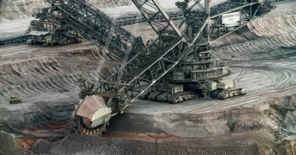 Mina Gigante Máquina Gran Tamaño Acción Minería Mineral Carbón Industria — Vídeo de stock