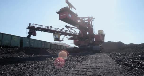 Excavatrice Minière Géante Sur Fond Excavatrice Surface Minerai Minéral Mine — Video