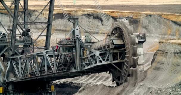 Bucket Wheel Excavators Action Mining Coal Energy — Video Stock