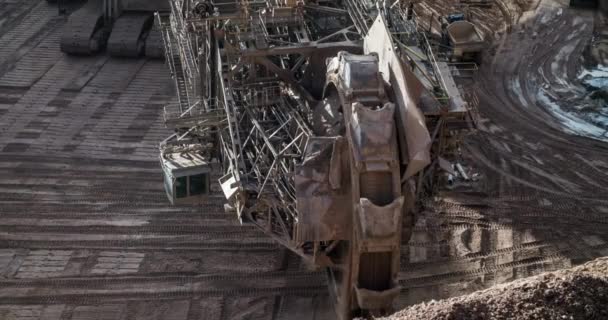 Bagger 293 Máquina Excavadora Minera Máquina Pesada Mina Carbón Marrón — Vídeos de Stock