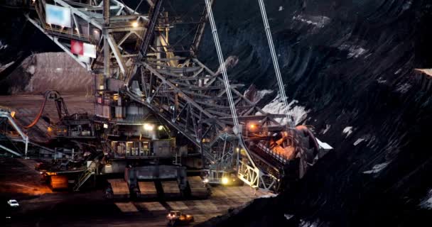 Énorme Machine Minière Dans Mine Charbon Excavatrice Mine — Video