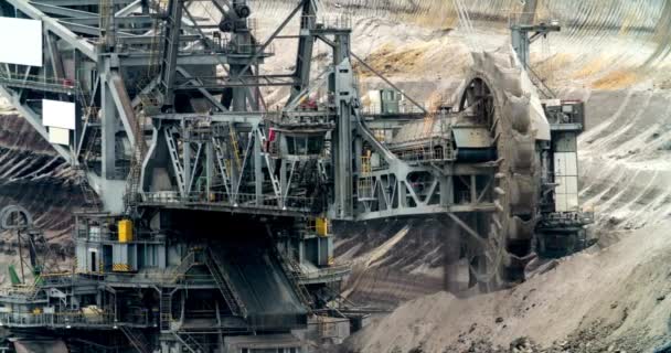 Equipamento Máquina Mineração Escavadeira Roda Balde Grande Mineração Carvão Máquinas — Vídeo de Stock