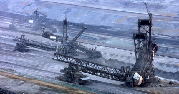 Excavadoras Ruedas Cubo Acción Minería Energía Carbón — Vídeo de stock