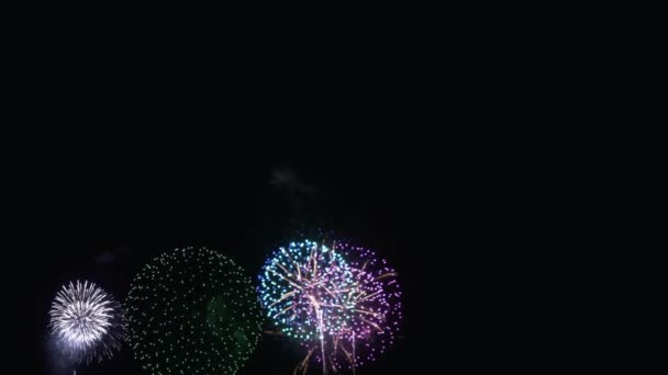 Fogos Artifício Exibir Celebração Fogos Artifício Coloridos Ano Novo Confetti — Vídeo de Stock