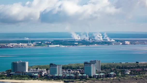Limbah Polusi Lingkungan Pabrik Asap Dari Industri Konsep — Stok Video