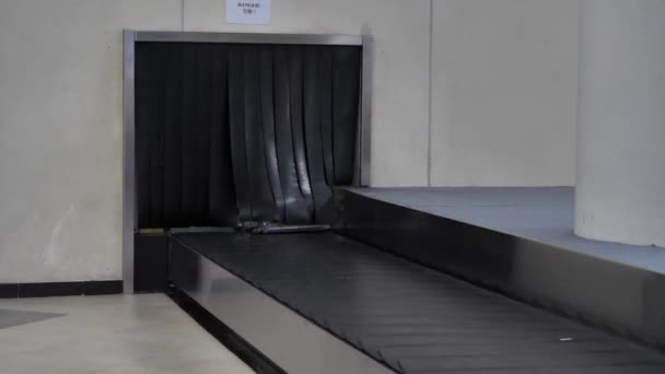 Багажні Сумки Вантажі Літаків Перевозяться Переміщуються Відвідувачів Щоб Забрати Аеропорту — стокове відео