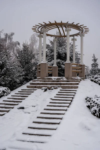 Parktaki eski ahşap köprü.