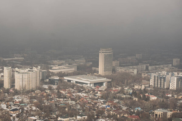 Aerial view of the city of Almaty