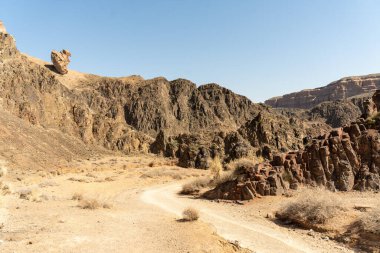 İsrail 'in kuzeyindeki Negev Çölü' nün güzel manzarası