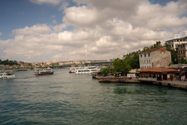 İstanbul 'un Boğaz' daki tekneden görünüşü