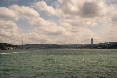 İstanbul 'un Boğaz' daki tekneden görünüşü