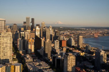 Seattle, Washington, ABD Seattle State Park, Washington 'dan Seattle Skyline' ın havadan görüntüsü.,