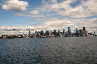 Seattle 'ın Seattle Eyaleti' nden. Seattle 'ın ufuk çizgisi ve şehrin ufuk çizgisi..