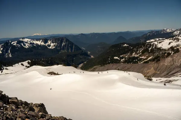 stock image snow - covered mountains and peaks of the caucasian alps