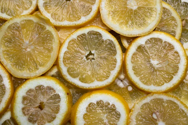 Close Layers Yellow Lemon Slices — Stock Photo, Image