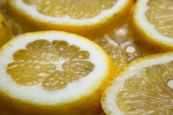 Close Yellow Lemon Slice — Stock Photo, Image