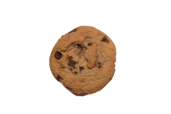 Közeli Ból Csokoládé Chip Cookie Fehér Háttér Másolási Lehetőség Pékség — Stock Fotó
